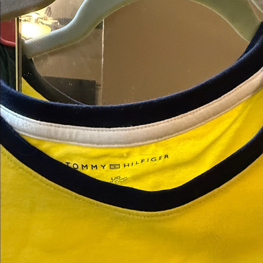 Tommy Hilfiger Yellow Tee with Navy and White Trim